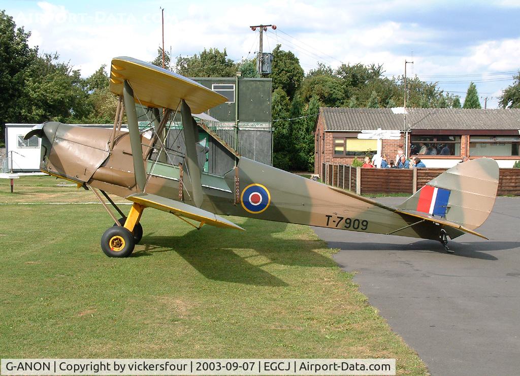 G-ANON, 1941 De Havilland DH-82A Tiger Moth II C/N 84270, Privately owned, wears its former RAF serial T7909.