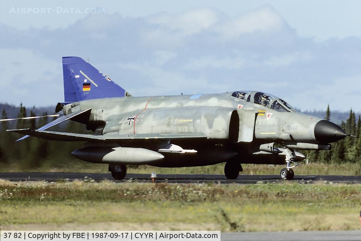 37 82, 1972 McDonnell Douglas F-4F Phantom II C/N 4553, decelerating after touch down at Goose Bay