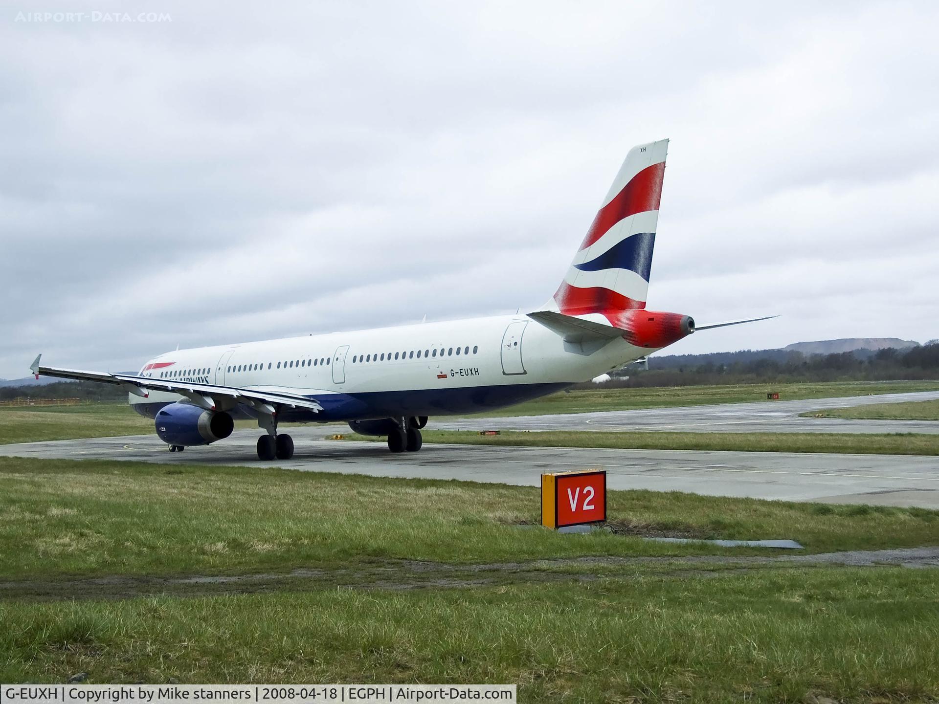 G-EUXH, 2004 Airbus A321-231 C/N 2363, BA A321 Holding before entering runway 06 at EDI