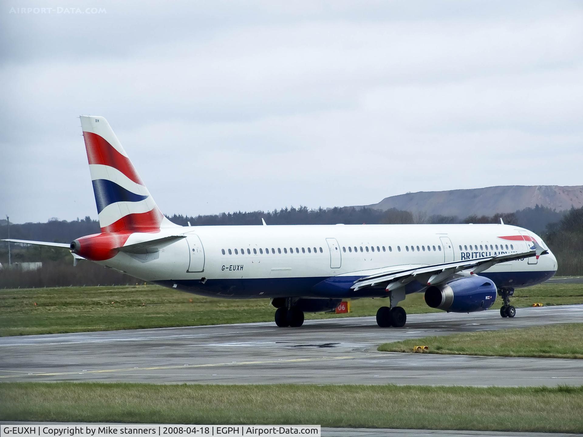 G-EUXH, 2004 Airbus A321-231 C/N 2363, BA A321 Holding before entering runway 06 at EDI