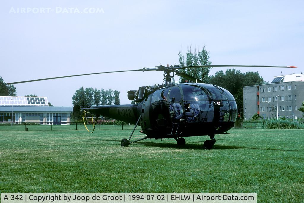 A-342, Sud SE-3160 Alouette III C/N 1342, During the open house this Alouette was parked on the football pitch for VIP and press transports