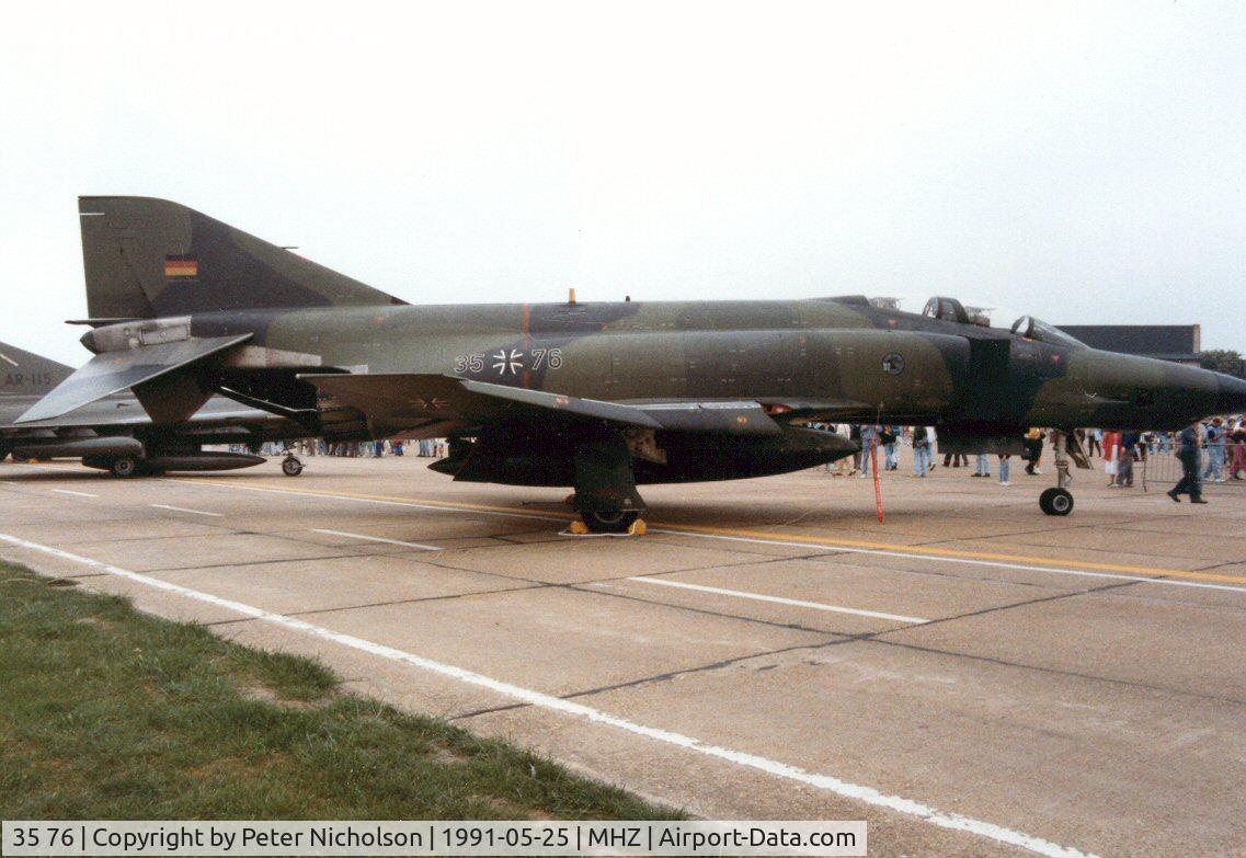 35 76, 1969 McDonnell Douglas RF-4E Phantom II C/N 4173, RF-4E of AKG-52 in the static park at the 1991 Mildenhall Air Fete.