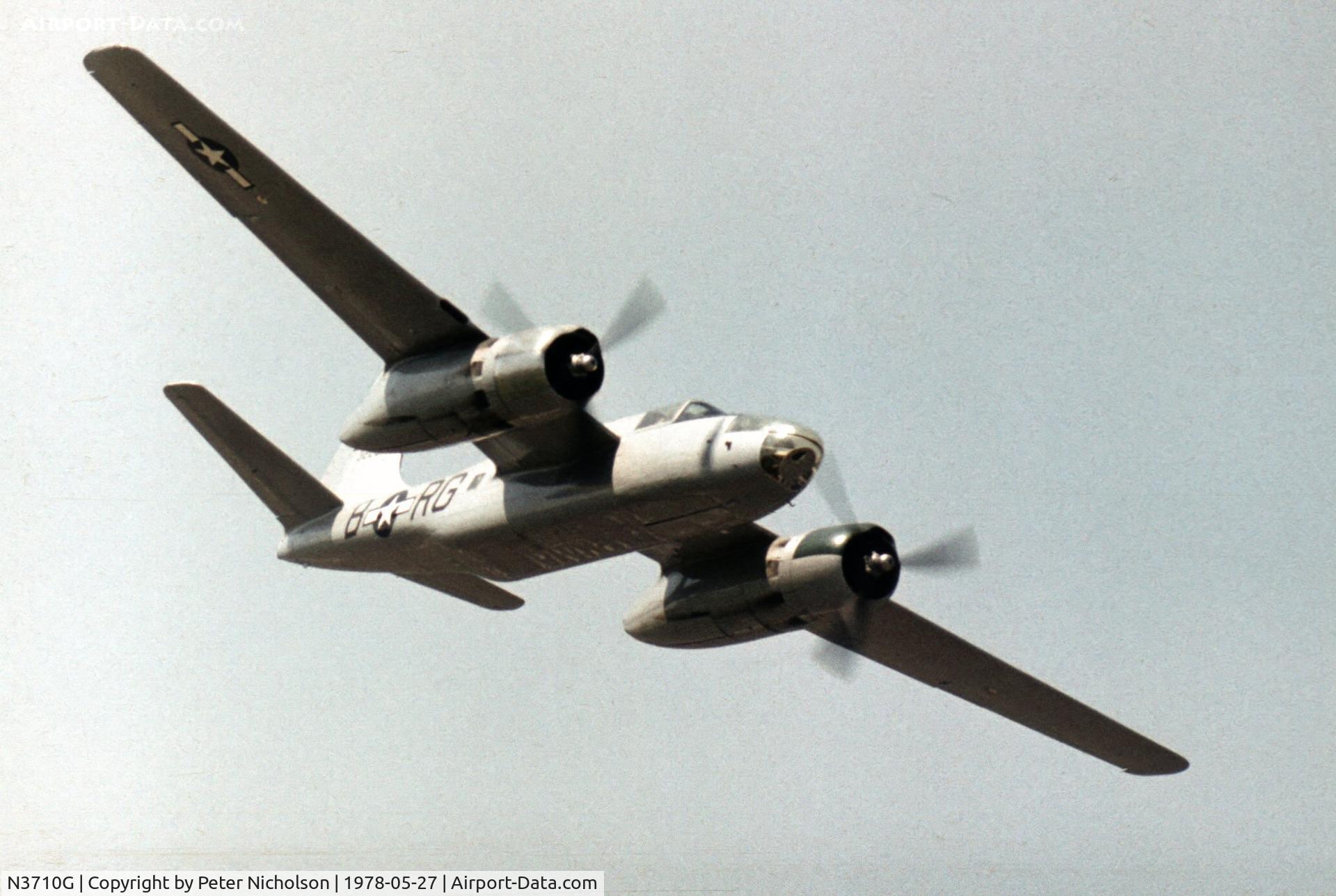 N3710G, 1943 Douglas A-26C Invader C/N 18759, A-26C Invader in flight at the 1978 Bassingbourn Airshow.