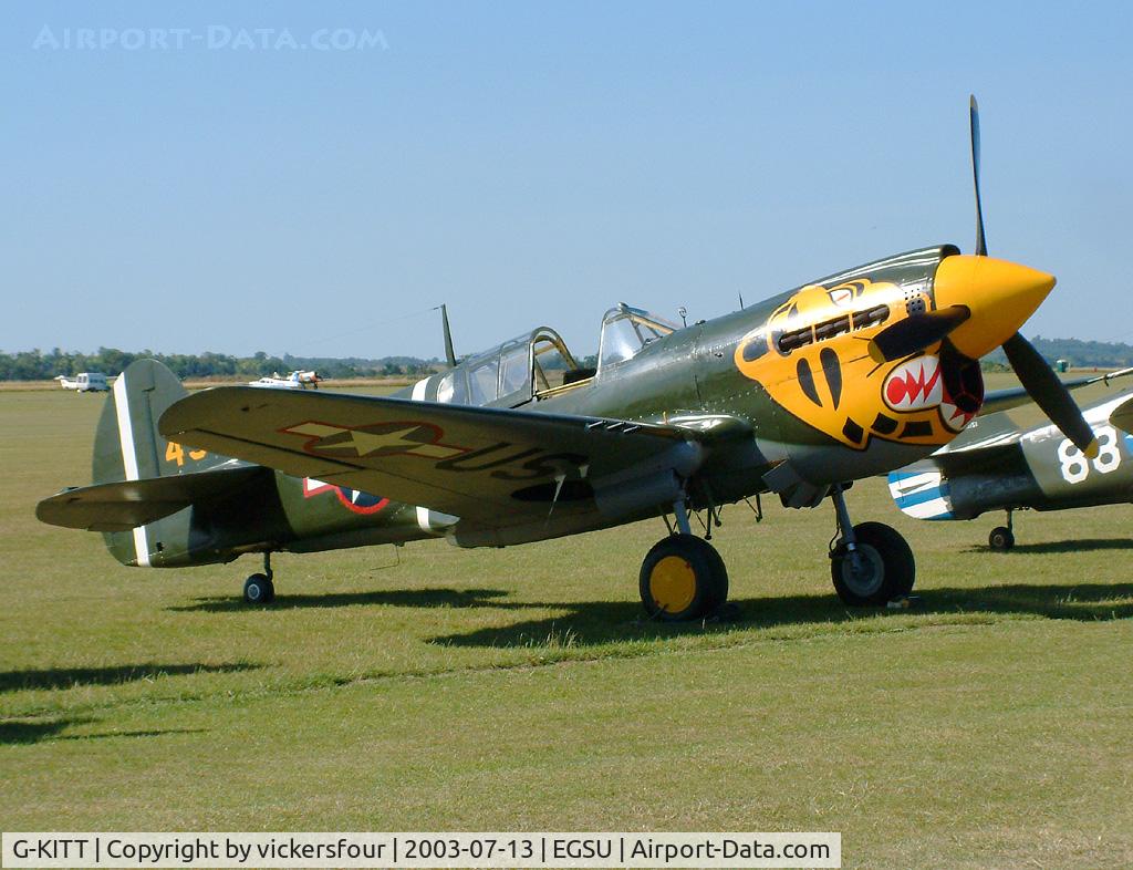 G-KITT, 1943 Curtiss P-40M Warhawk C/N 27490, Peter Teichman/Hangar 11. Wears 343 FG markings, coded '49'. Former USAAF serial 43-5802.