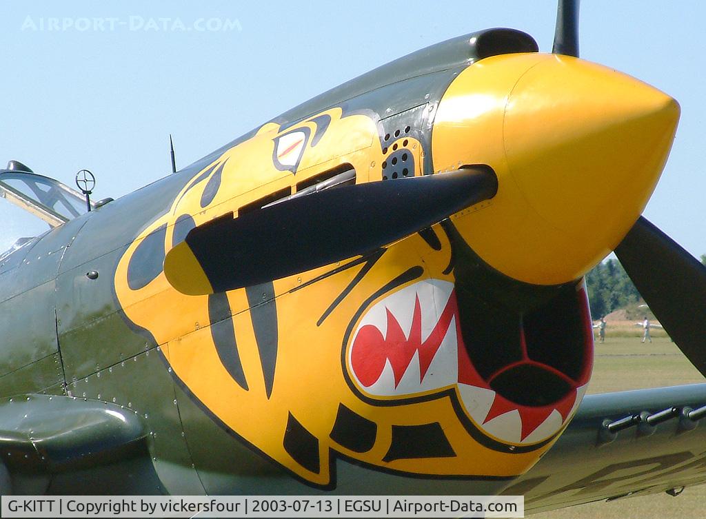 G-KITT, 1943 Curtiss P-40M Warhawk C/N 27490, Peter Teichman/Hangar 11. Close up of artwork on nose.