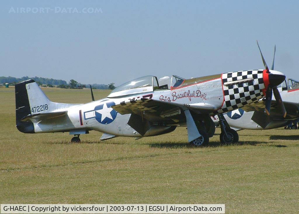 G-HAEC, 1951 Commonwealth CA-18 Mustang 22 (P-51D) C/N CACM-192-1517, Privately owned. Wears USAAF 78 FG markings, coded 'WZ-I' with serial 472218.