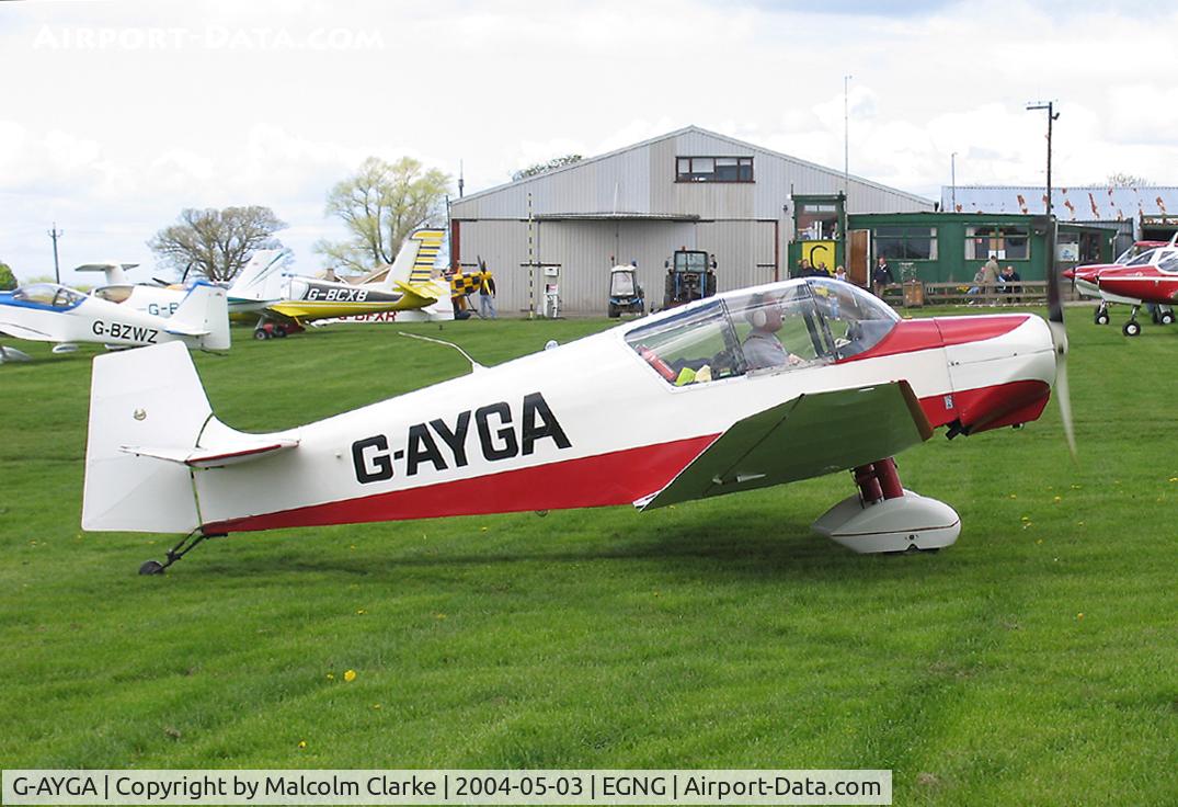 G-AYGA, 1956 SAN Jodel D-117 C/N 436, Jodel D-117 at Bagby Airfield, UK in 2004.