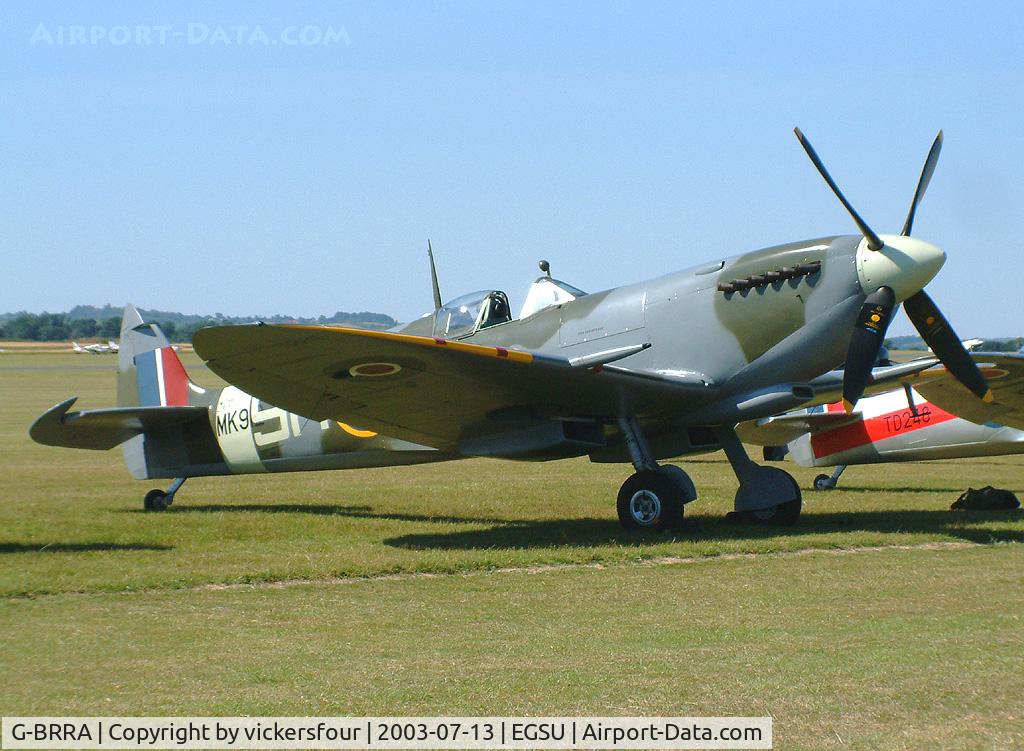 G-BRRA, 1942 Supermarine 361 Spitfire LF.IXc C/N CBAF.IX.8185, Historic Flying Ltd. Wears RAF markings, coded 'SH-L' and serial MK912.