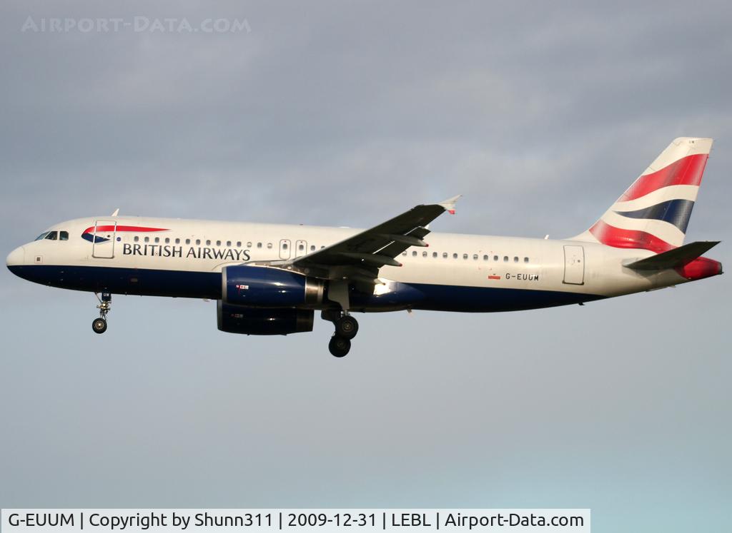 G-EUUM, 2002 Airbus A320-232 C/N 1907, Landing rwy 25R