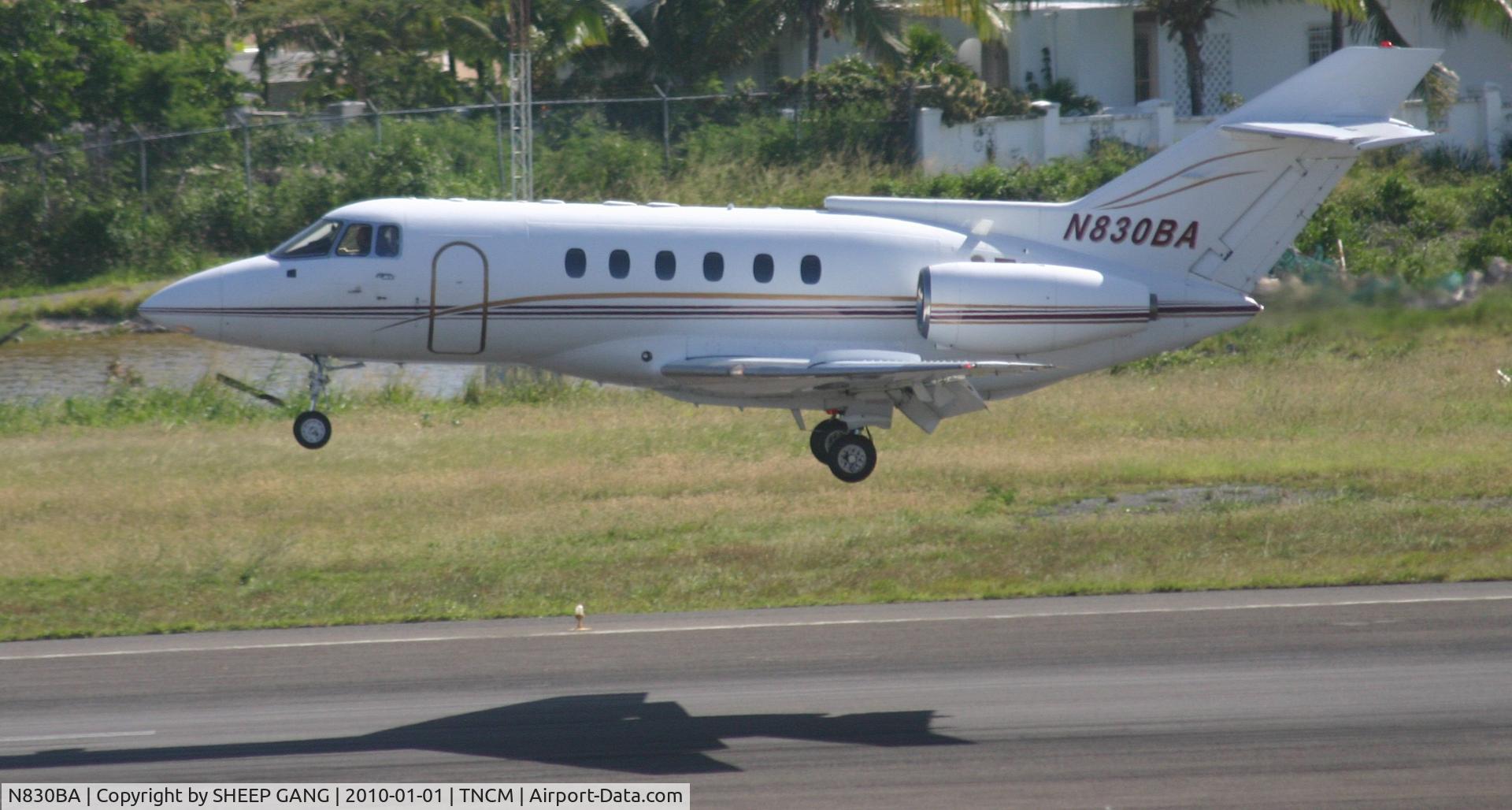 N830BA, 1988 British Aerospace BAe.125 Series 800A C/N 258122, N830BA landing at TNCM runway 10