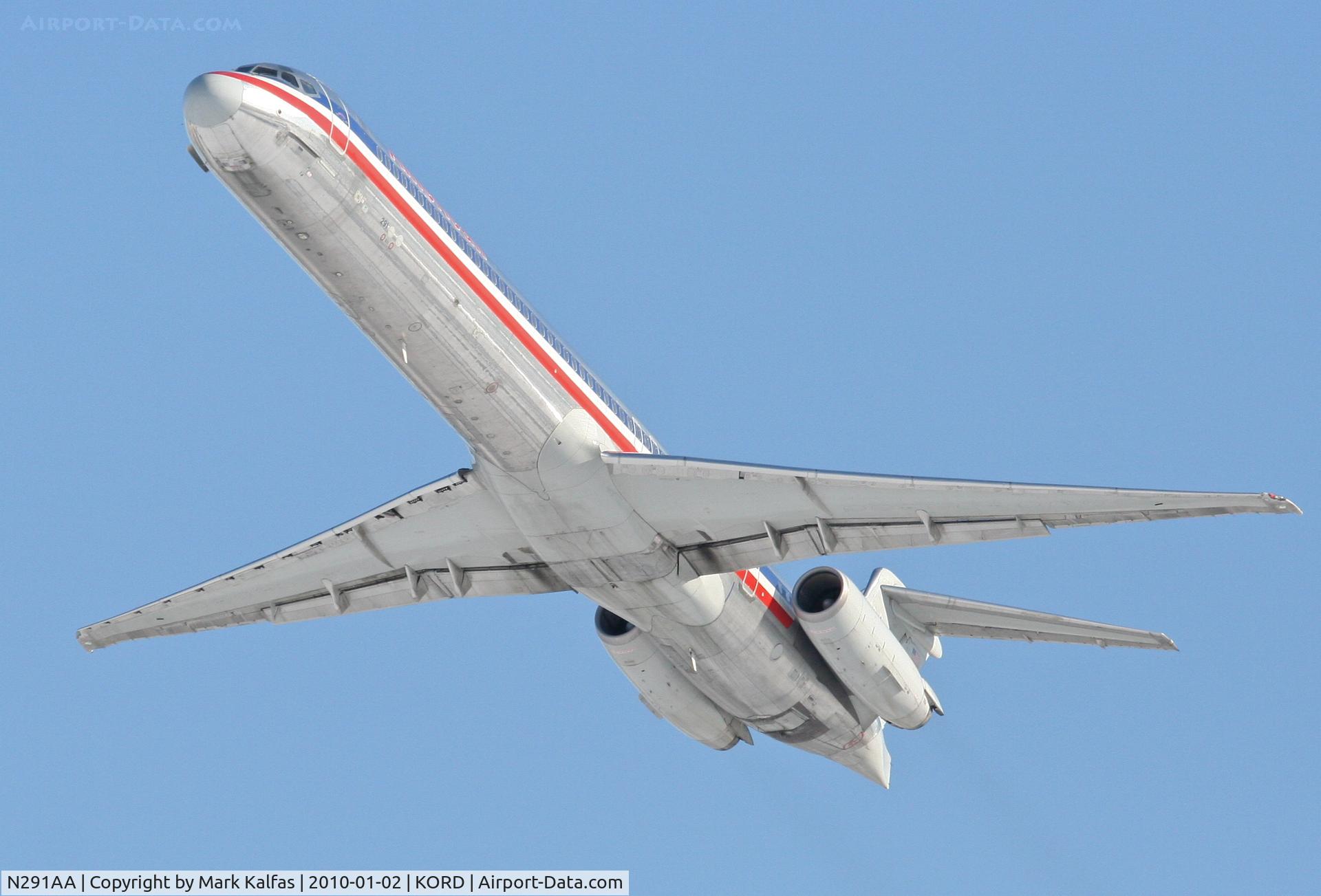 N291AA, 1985 McDonnell Douglas MD-82 (DC-9-82) C/N 49303, American Airlines MD-82, AAL2329, 32L departure KORD to KDFW.