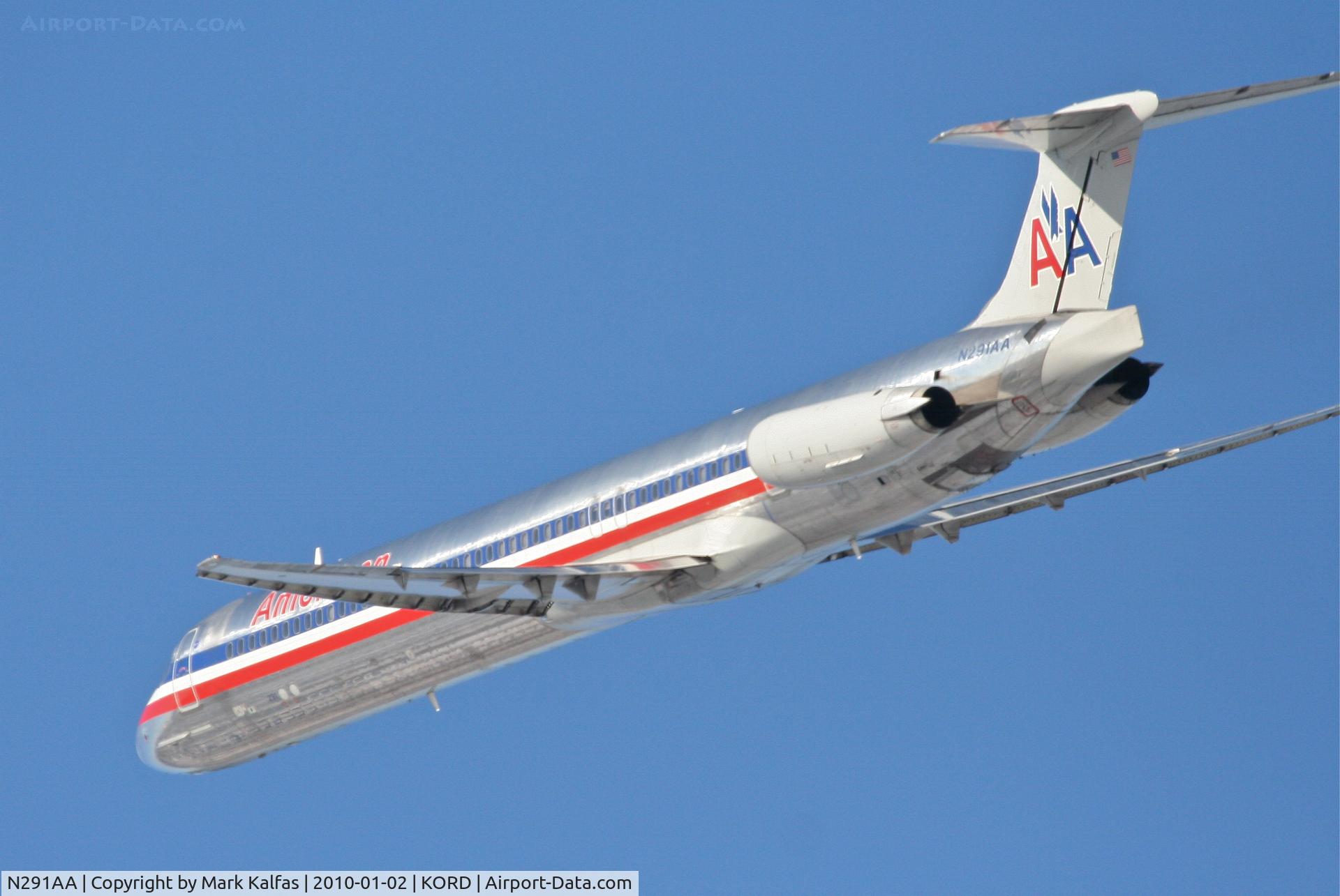 N291AA, 1985 McDonnell Douglas MD-82 (DC-9-82) C/N 49303, American Airlines MD-82, AAL2329, 32L departure KORD to KDFW.