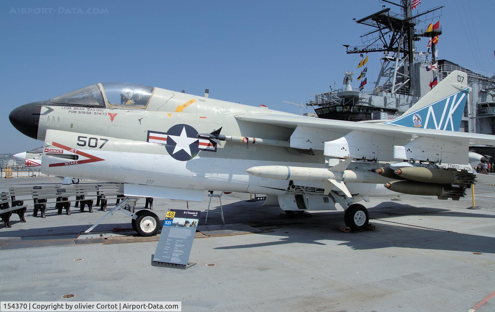 154370, LTV A-7B Corsair II C/N B-010, On the bridge of the USS Midway