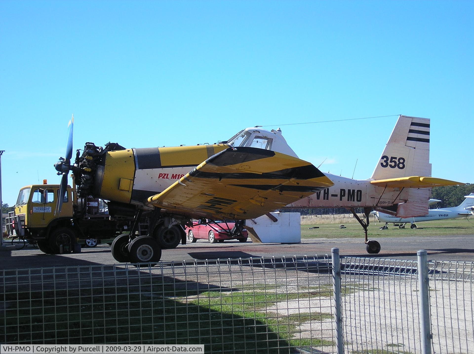 VH-PMO, 1982 PZL-Mielec M-18B Dromader C/N 1Z009-23, Leongatha airfield, Victoria, Australia