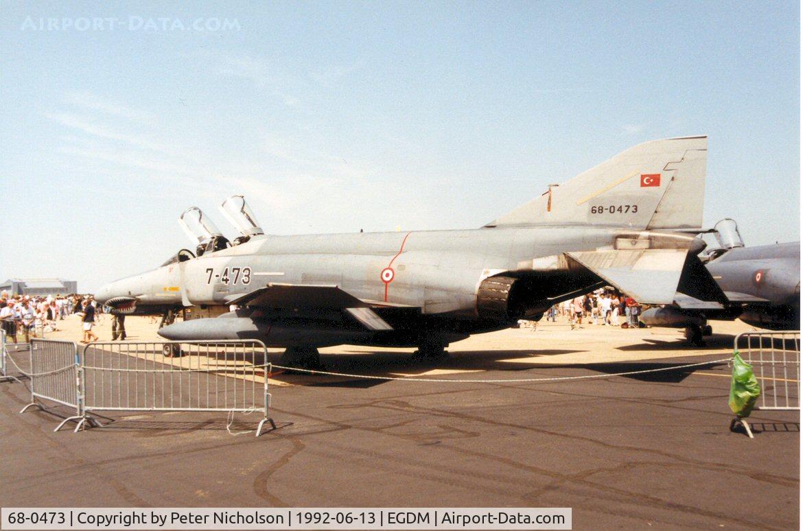 68-0473, 1968 McDonnell Douglas F-4E Phantom II C/N 3638, F-4E Phantom Terminator 2020 of the Turkish Air Force on display at the 1992 Boscombe Down Air Tournament Intnl.