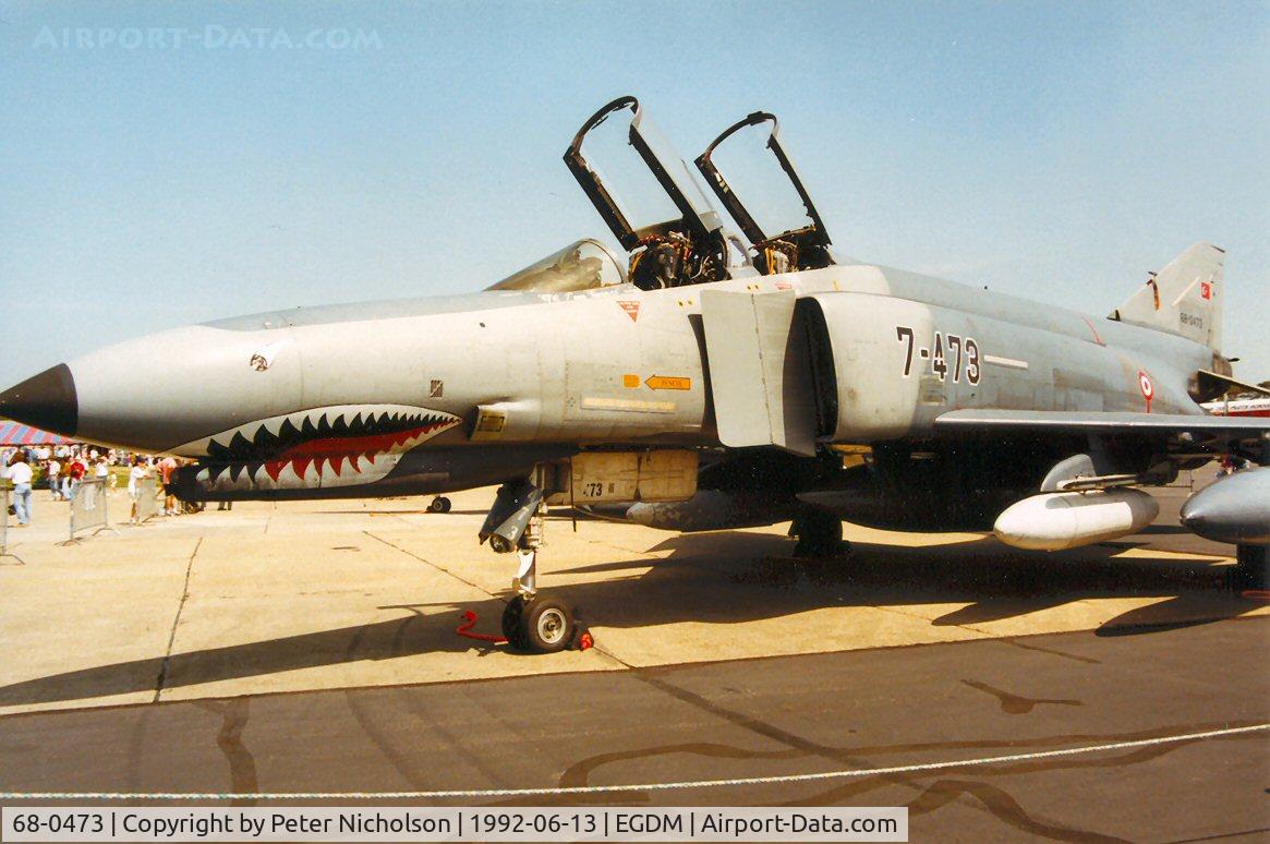 68-0473, 1968 McDonnell Douglas F-4E Phantom II C/N 3638, Another view of the Turkish Air Force F-4E Phantom Terminator 2020 in the static park at the 1992 Boscombe Down Air Tournament Intnl.