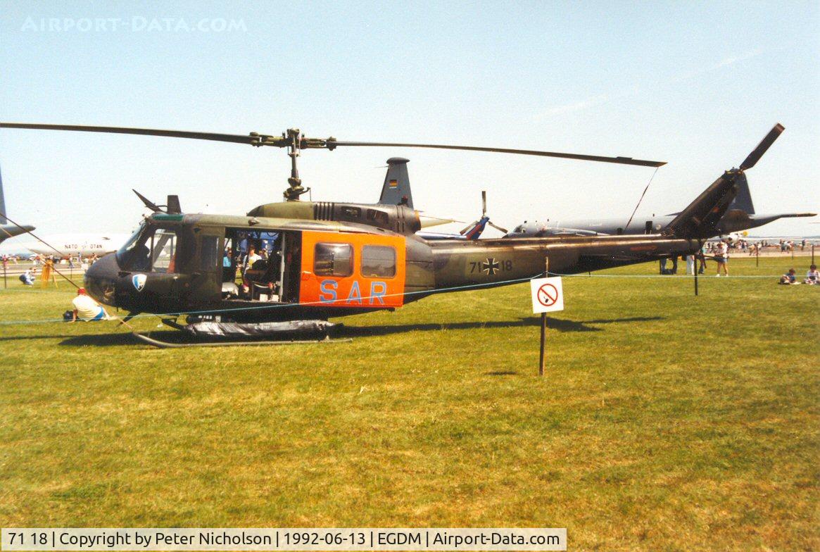 71 18, Bell (Dornier) UH-1D Iroquois (205) C/N 8178, UH-1D Iroquois, callsign German Air Force 060, of LTG-64 on display at the 1992 Boscombe Down Air Tournament Intnl.