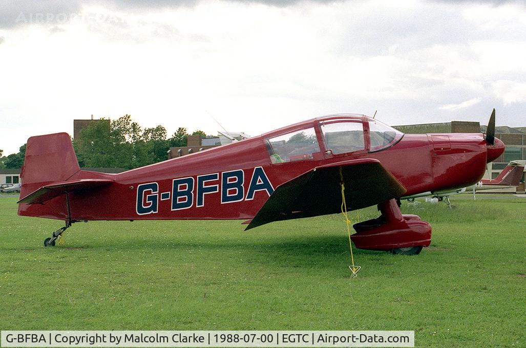 G-BFBA, 1959 SAN Jodel DR-100A Ambassadeur C/N 88, Jodel DR.100A Ambassadeur at Cranfield Airfield in 1988.