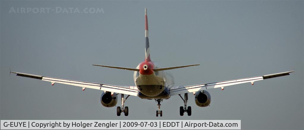 G-EUYE, 2009 Airbus A320-232 C/N 3912, View through the fence