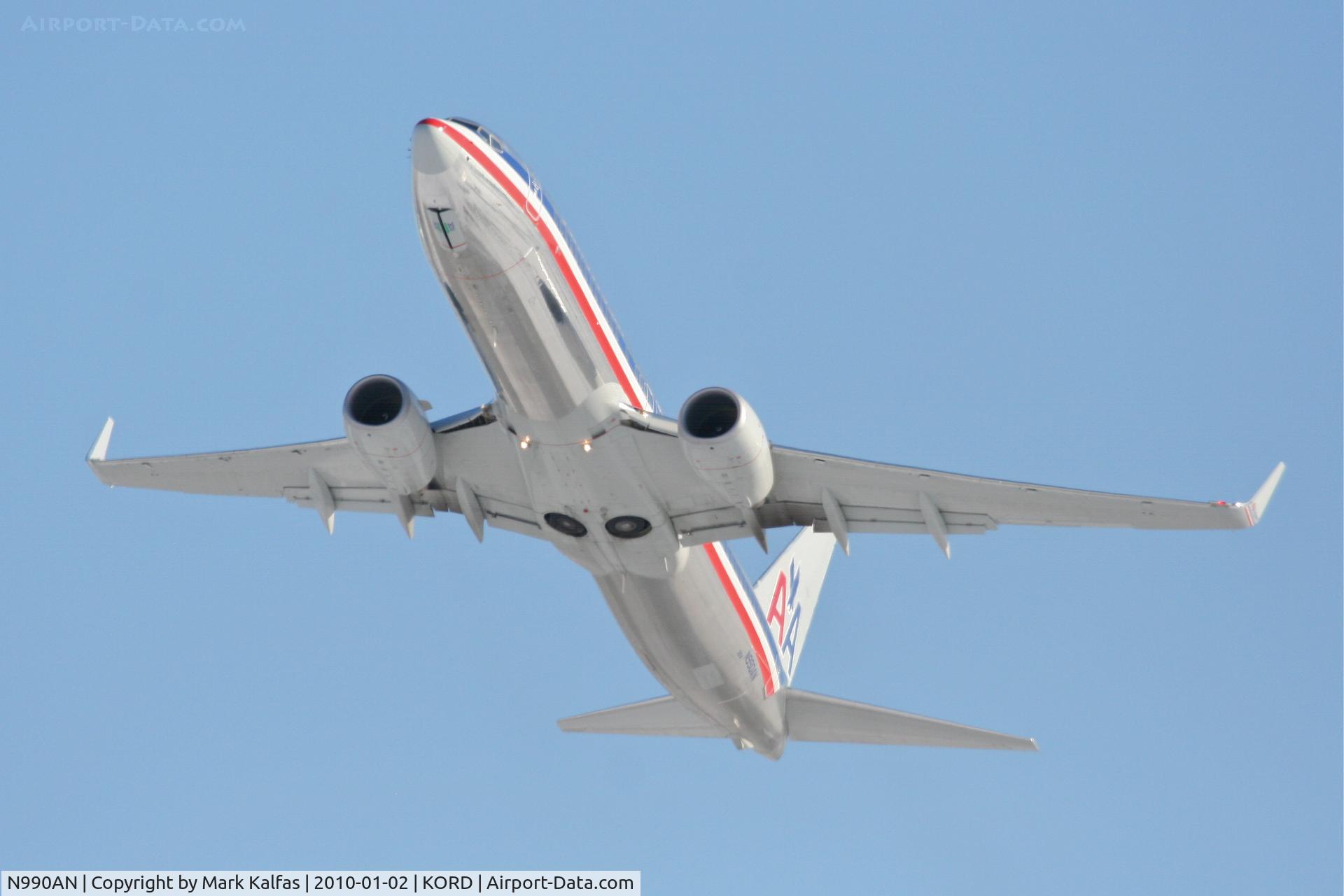 N990AN, 2009 Boeing 737-823 C/N 29563, American Airlines Boeing 737-823, AAL415P, 32L departure KORD to KSNA.