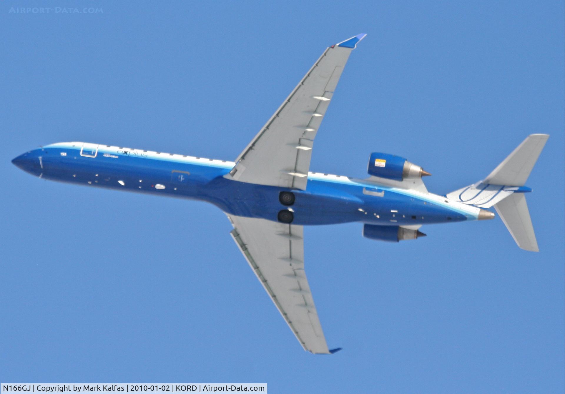 N166GJ, 2008 Bombardier CRJ-702 (CL-600-2C10) Regional Jet C/N 10266, GoJet/United Express, CRJ7 ,GJS7440 32L departure KORD to KMDT.