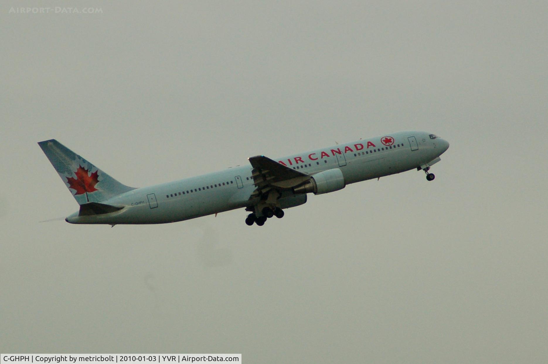 C-GHPH, 2003 Boeing 767-3Y0 C/N 26207, takeoff from YVR on a cold Jan. afternoon