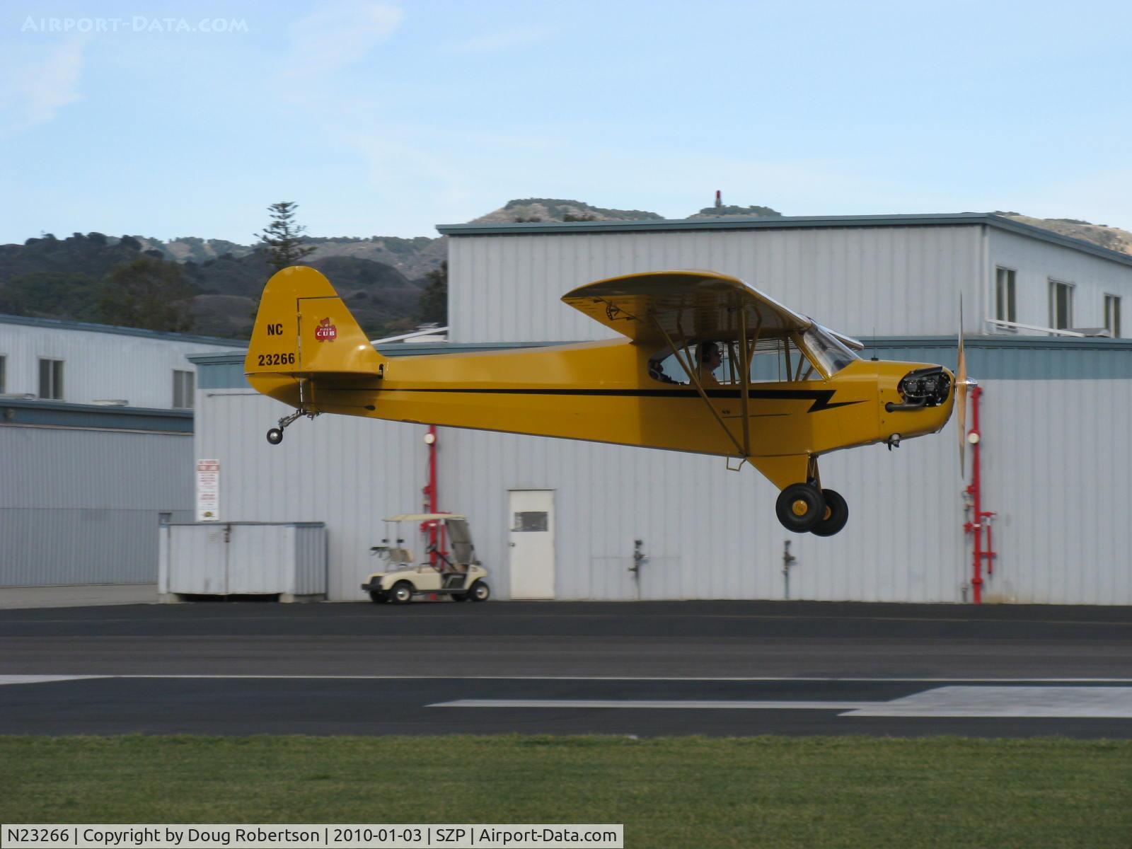 N23266, 1939 Piper J3C-65 Cub Cub C/N 3113, 1939 Piper J3C-65 CUB, Continental C65 65 Hp, on final Rwy 04