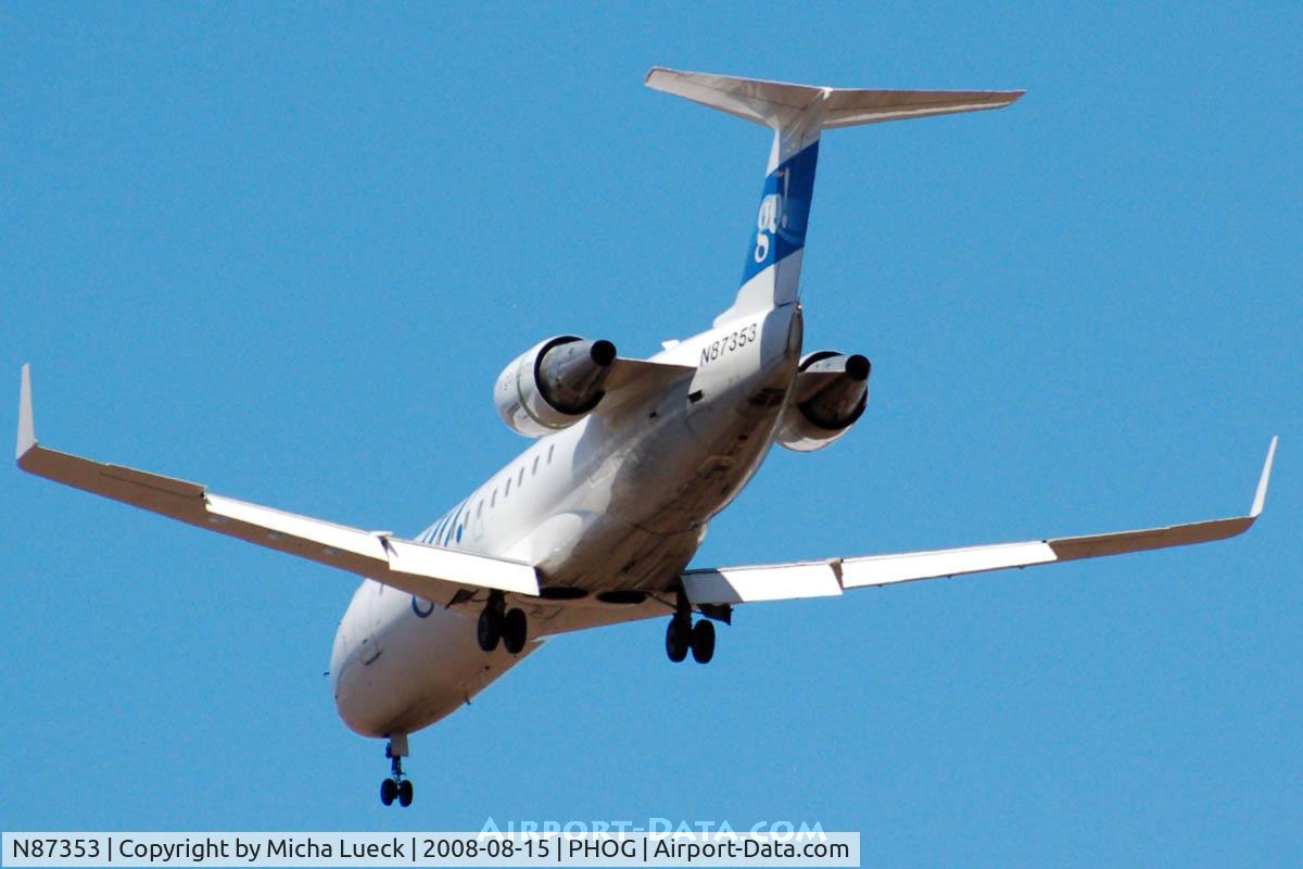 N87353, 1999 Canadair CRJ-200LR (CL-600-2B19) C/N 7353, At Maui