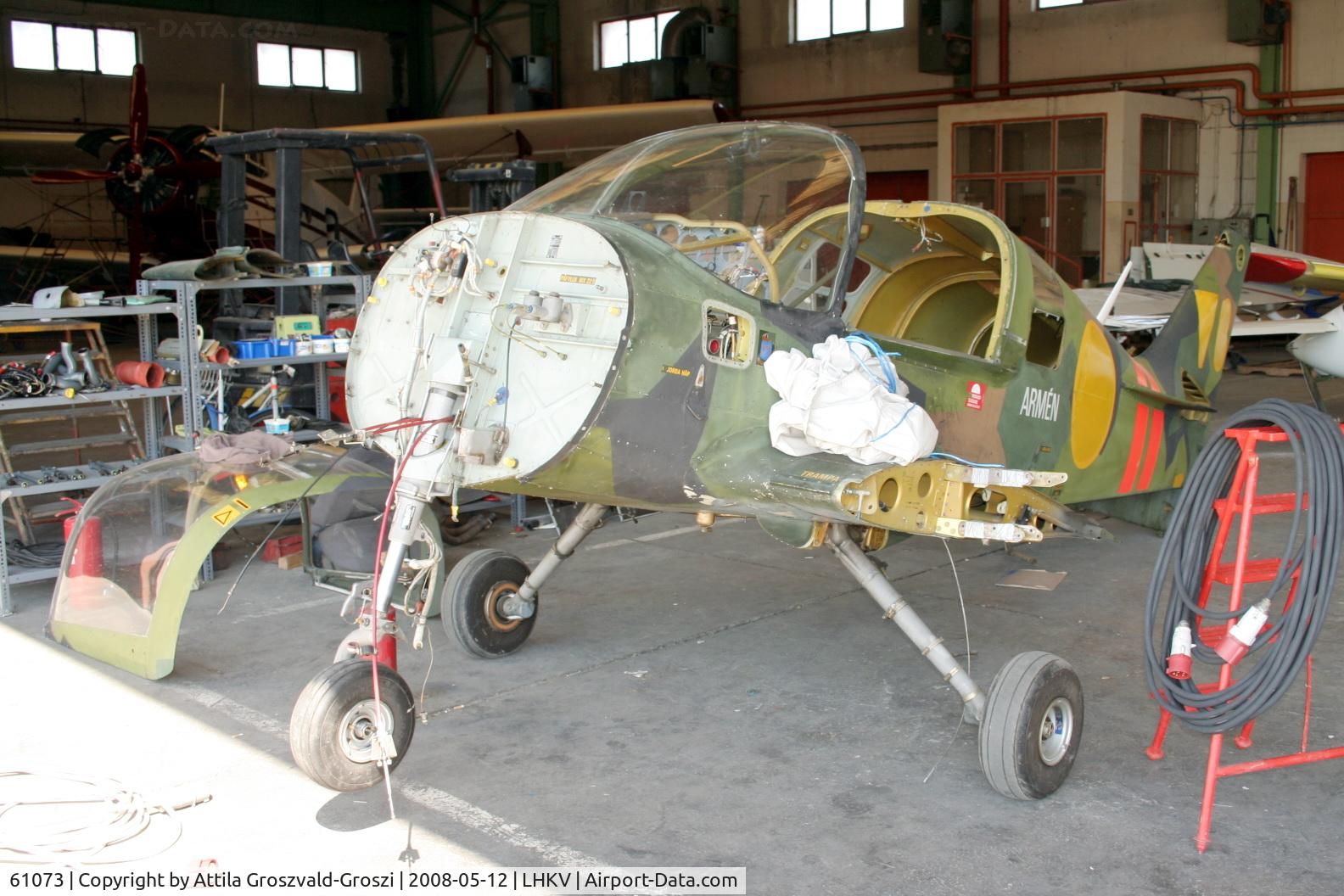 61073, 1972 Scottish Aviation FPL61C (Sk.61D) Bulldog C/N 191, Hungary-Kaposújlak airport hangar