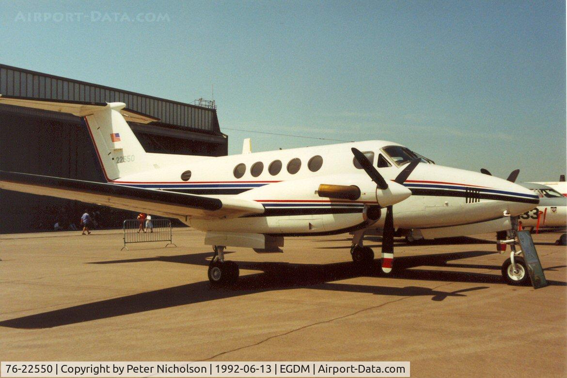 76-22550, 1976 Beech C-12C Huron C/N BC-026, C-12C Huron of US European Command at Stuttgart on display at the 1992 Air Tournament Intnl at Boscombe Down.
