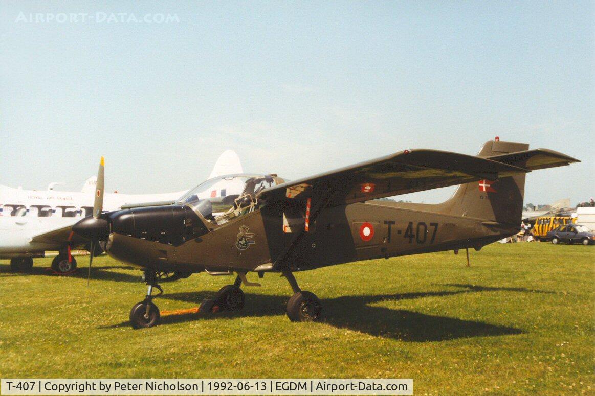 T-407, Saab T-17 Supporter C/N 15-207, T-17 Supporter, callsign Danish Air Force 311, of Esk 721 on display at the 1992 Air Tournament Intnl at Boscombe Down.