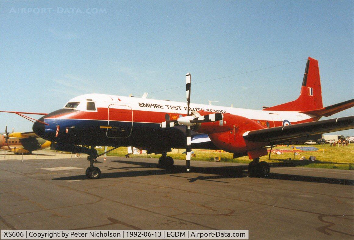 XS606, 1966 Hawker Siddeley HS-780 Andover C1 C/N Set 13/BN1, Andover C.1 of the Empire Test Pilots School on display at the 1992 Air Tournament Intnl at Boscombe Down.