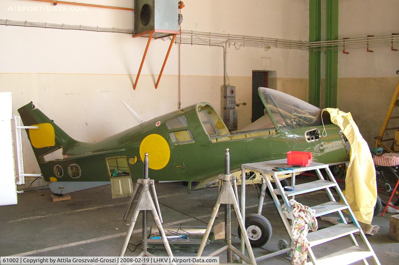 61002, 1971 Scottish Aviation Sk.61D Bulldog C/N 102, Hungary-Kaposújlak airport hangar
