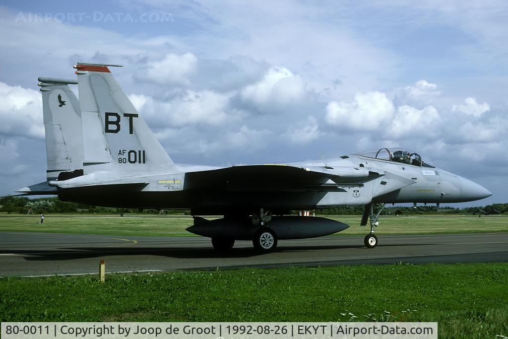 80-0011, 1980 McDonnell Douglas F-15C Eagle C/N 0647/C160, 22 FS/36 FW was about to be disbanded when this picture was taken.