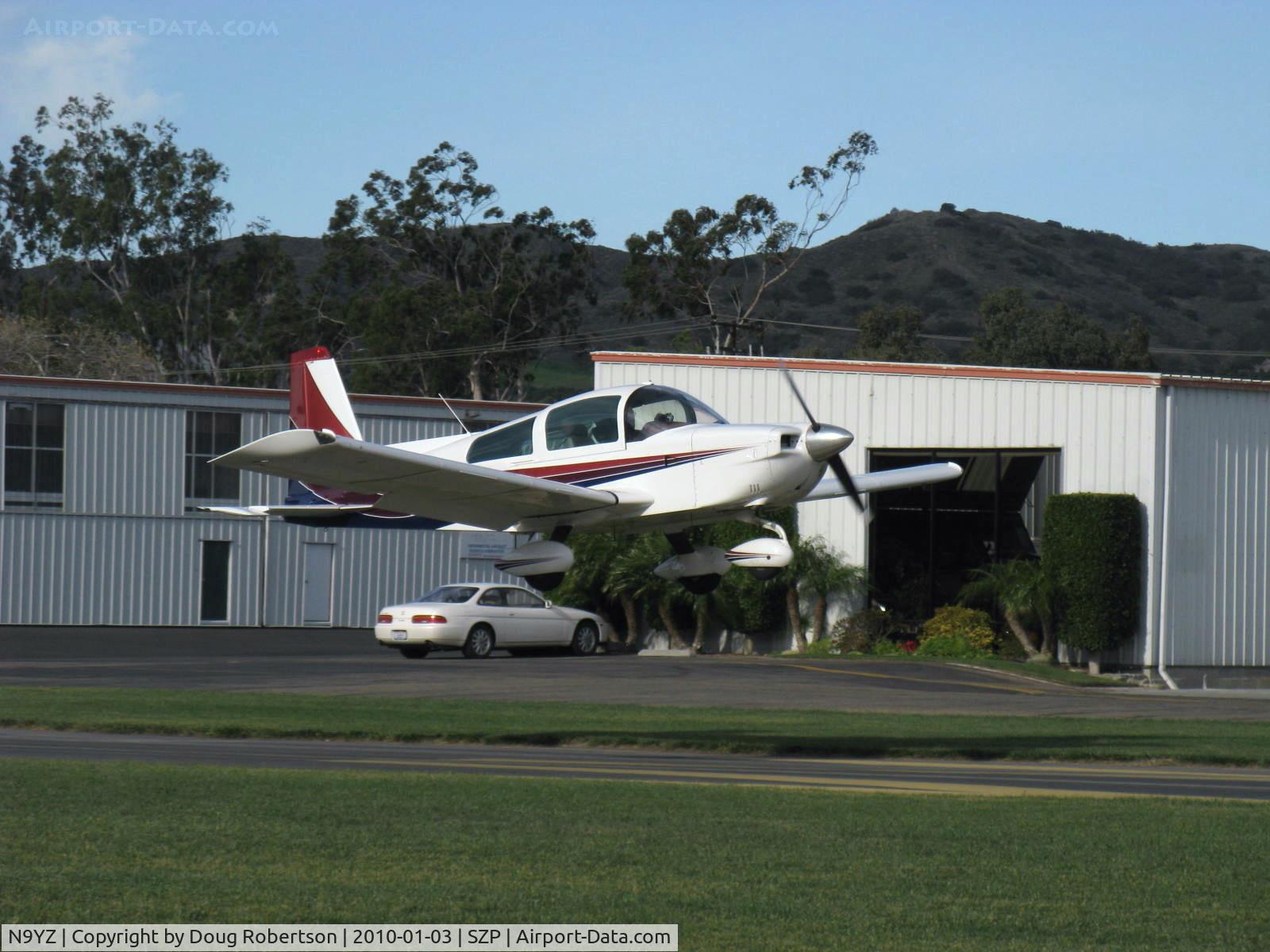 N9YZ, 1975 Grumman American AA-5A Cheetah C/N AA5-0822, 1975 Grumman American AA-5 CHEETAH, Lycoming O-320 150 Hp, Young Eagles flight provider from CMA landing Rwy 04