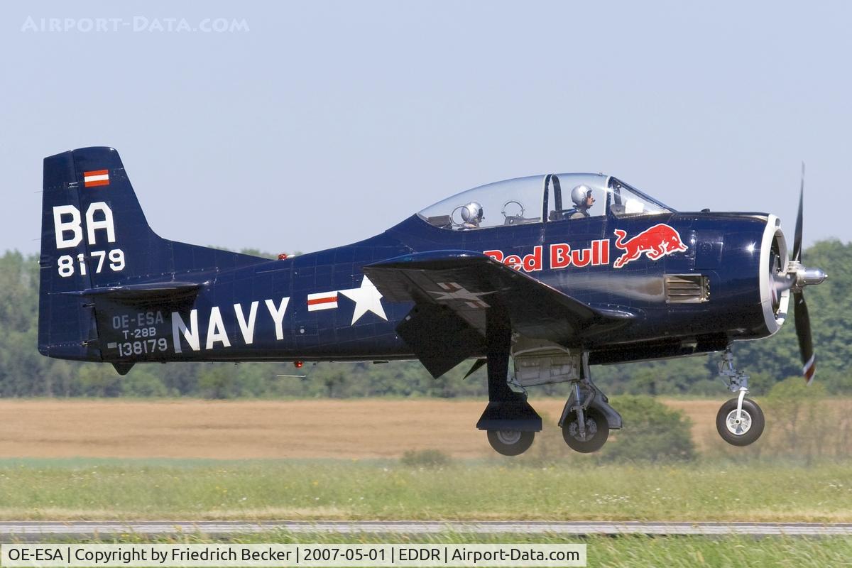 OE-ESA, 1954 North American T-28B Trojan C/N 200-250, moments prior touchdown
