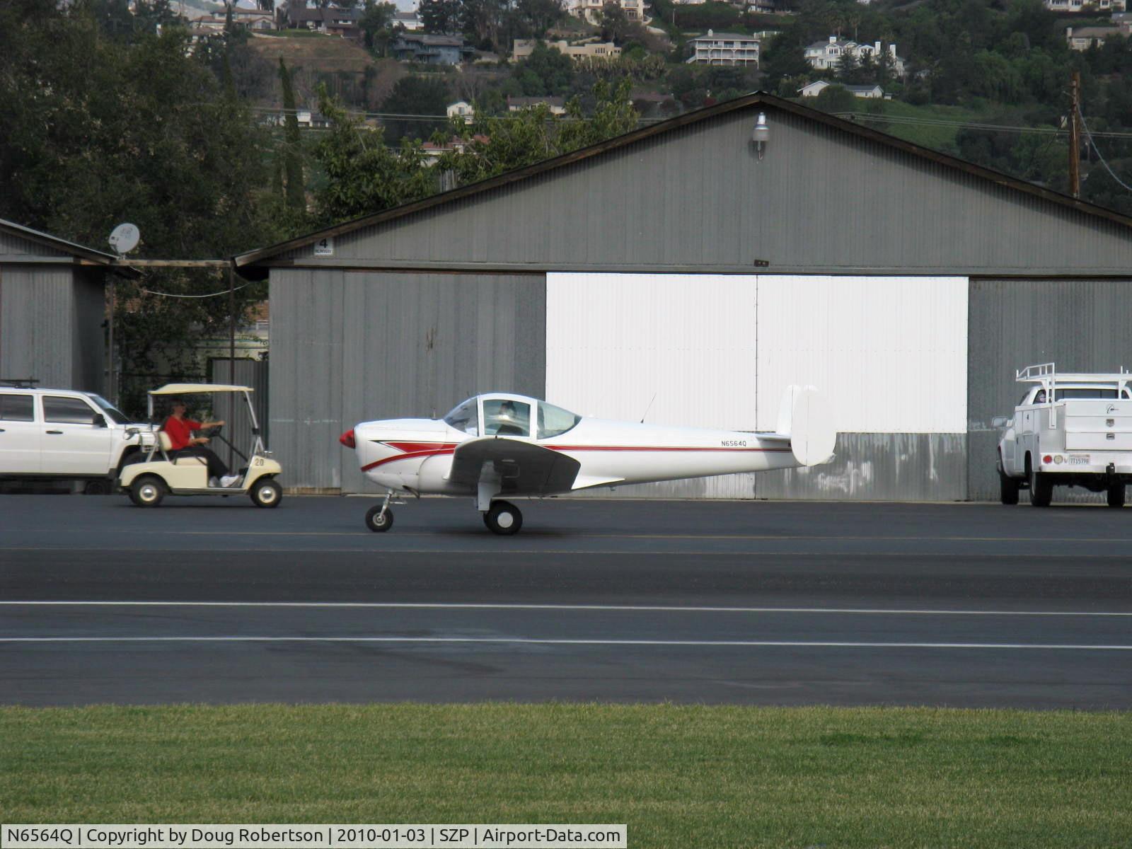 N6564Q, 1965 Alon A2 Aircoupe C/N A-64, 1965 Alon A2, Continental C90 90 Hp, taxi to Rwy 04