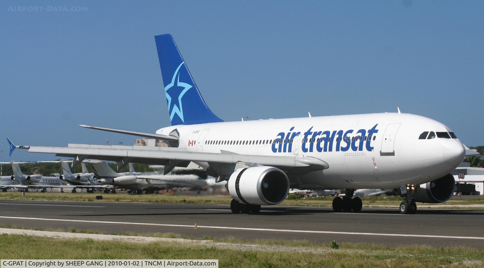 C-GPAT, 1992 Airbus A310-308 C/N 597, Air transat A310 landing at TNCM runway10