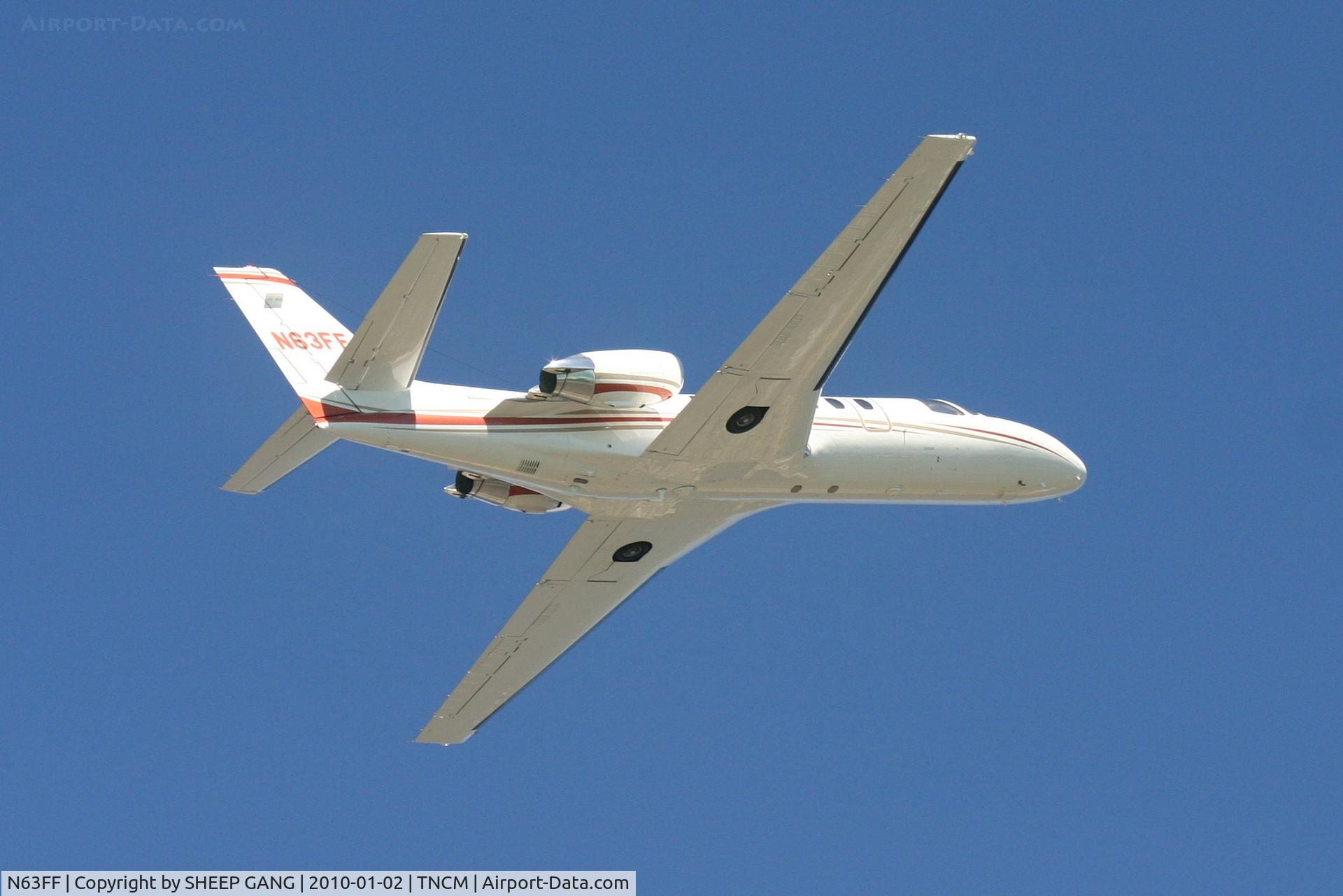 N63FF, 1990 Cessna 560 C/N 560-0063, N63FF departing TNCM