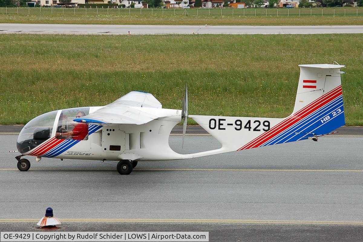 OE-9429, Brditschka HB-23/2400 Scanliner C/N 23048-S-10, Seen at departure in Salzburg (LOWS)