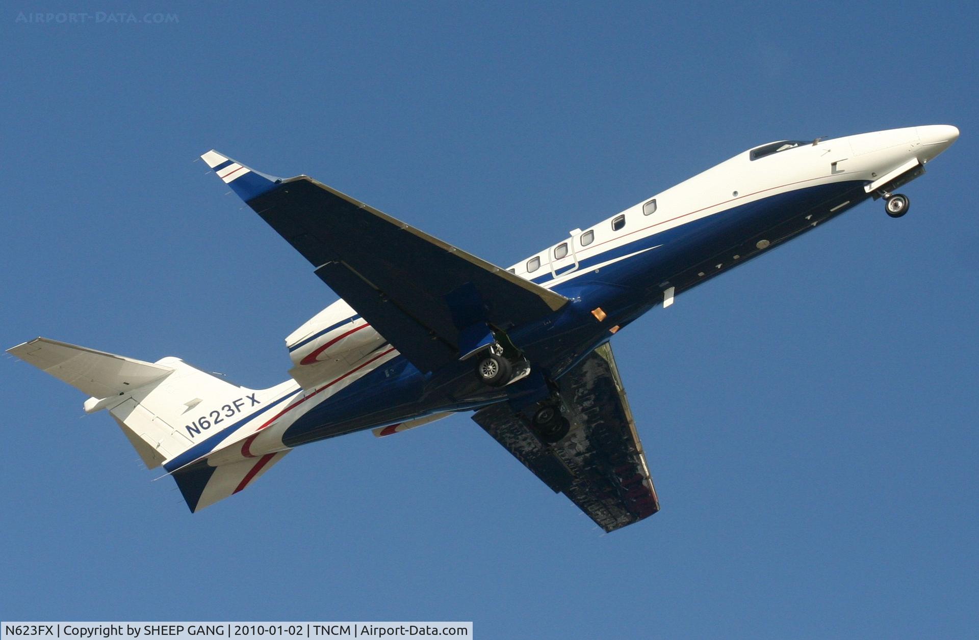 N623FX, 2008 Learjet Inc 45 C/N 2099, N623FX departing TNCM