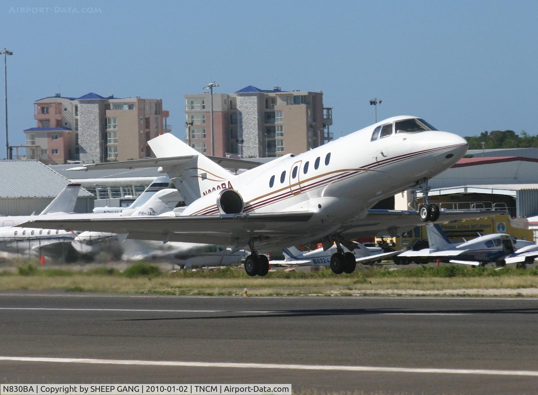N830BA, 1988 British Aerospace BAe.125 Series 800A C/N 258122, N830BA departing TNCM