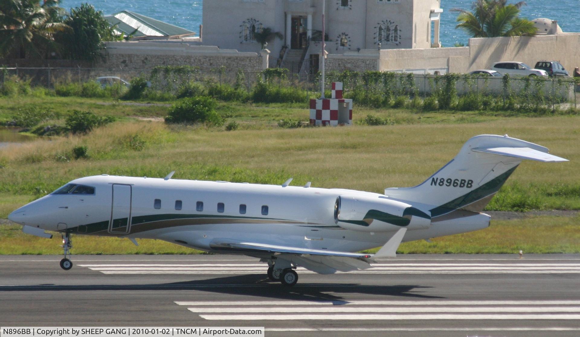 N896BB, 2007 Bombardier Challenger 300 (BD-100-1A10) C/N 20177, N896BB landing at TNCM
