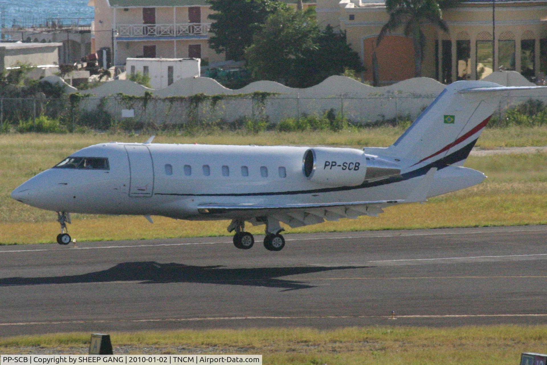 PP-SCB, Canadair Challenger 605 (CL-600-2B16) C/N 5714, PP-SCB landing at TNCM runway 10