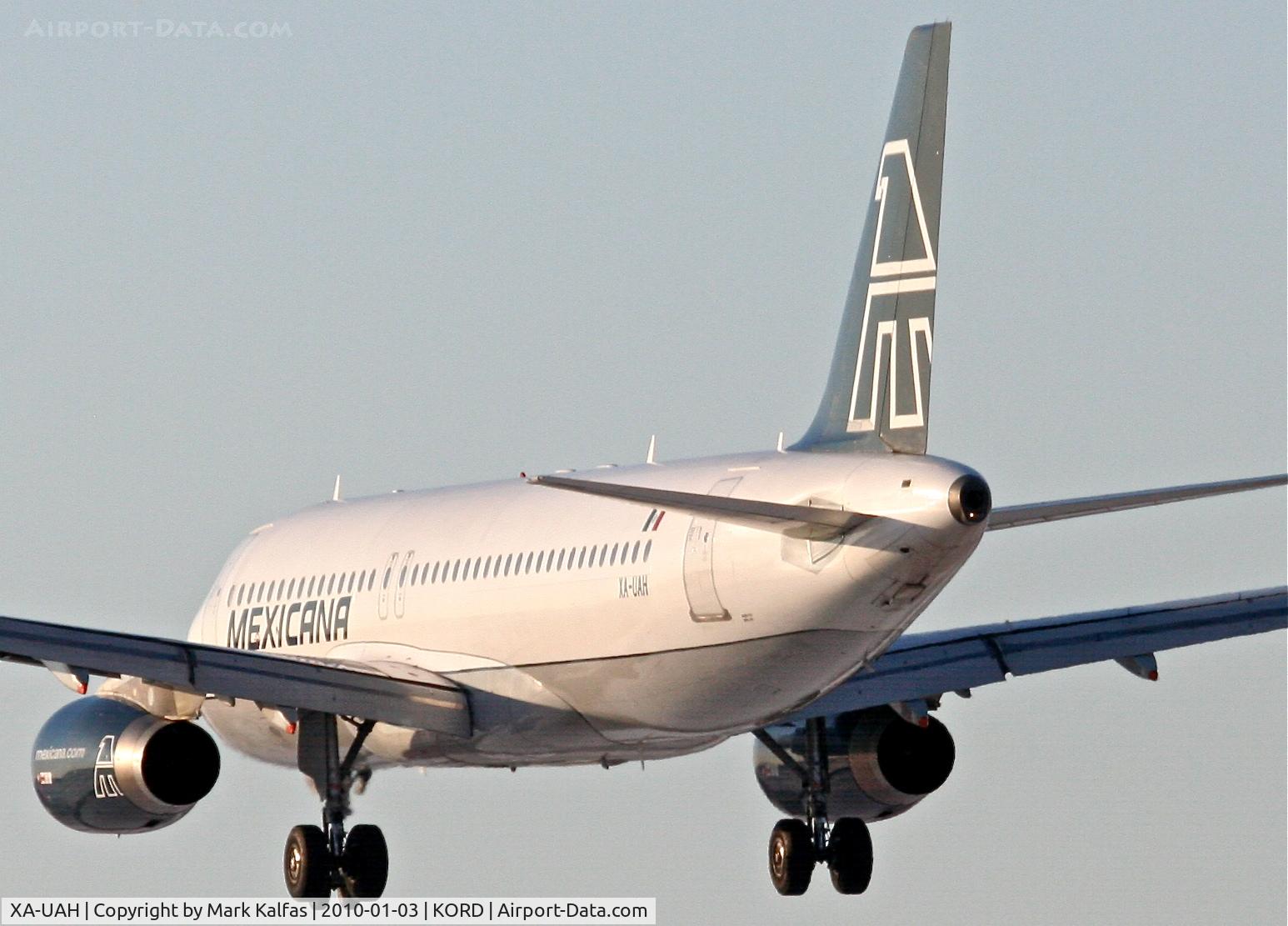 XA-UAH, 1993 Airbus A320-231 C/N 447, Mexicana A320-231, MXA808, arriving RWY 28 KORD from MMM (Monterrey).Y