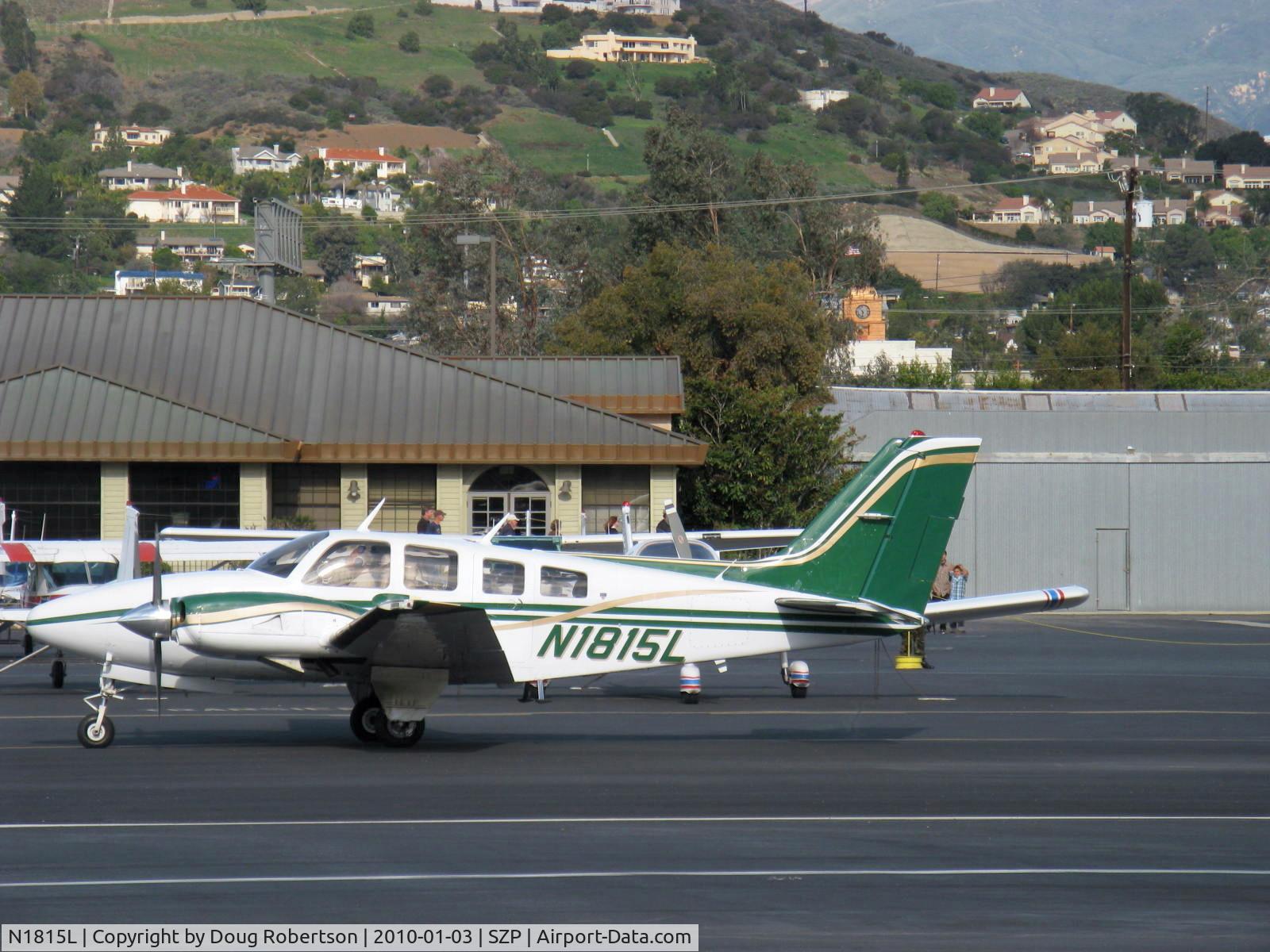 N1815L, 1976 Beech 58P Baron C/N TJ-63, 1976 Beech 58P BARON, two Continental TSIO-520-LB1C 310 Hp each, taxi back