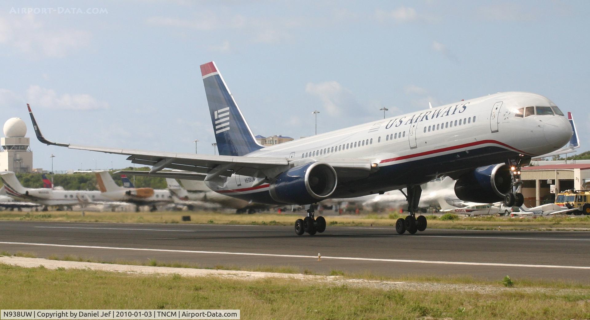 N938UW, 1994 Boeing 757-2B7 C/N 27246, N938UW US air departing TNCM