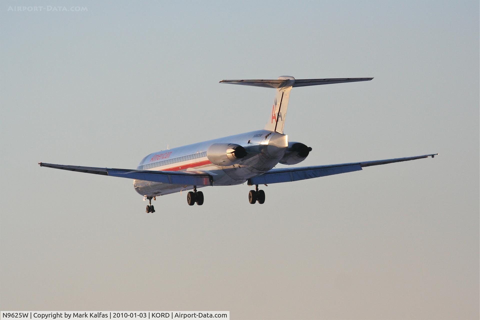 N9625W, 1998 McDonnell Douglas MD-83 (DC-9-83) C/N 53595, American Airlines MD-83, AAL352, arriving KORD RWY 28 from KIAH.
