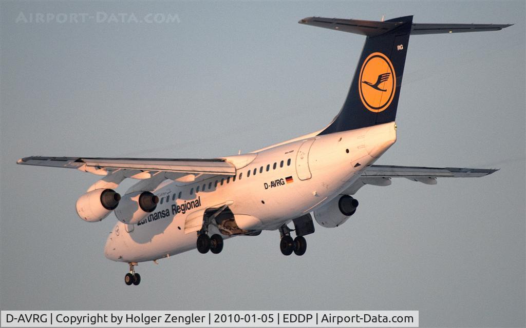 D-AVRG, 1995 British Aerospace Avro 146-RJ85 C/N E.2266, The shuttle from DUS on the way down to LEJ