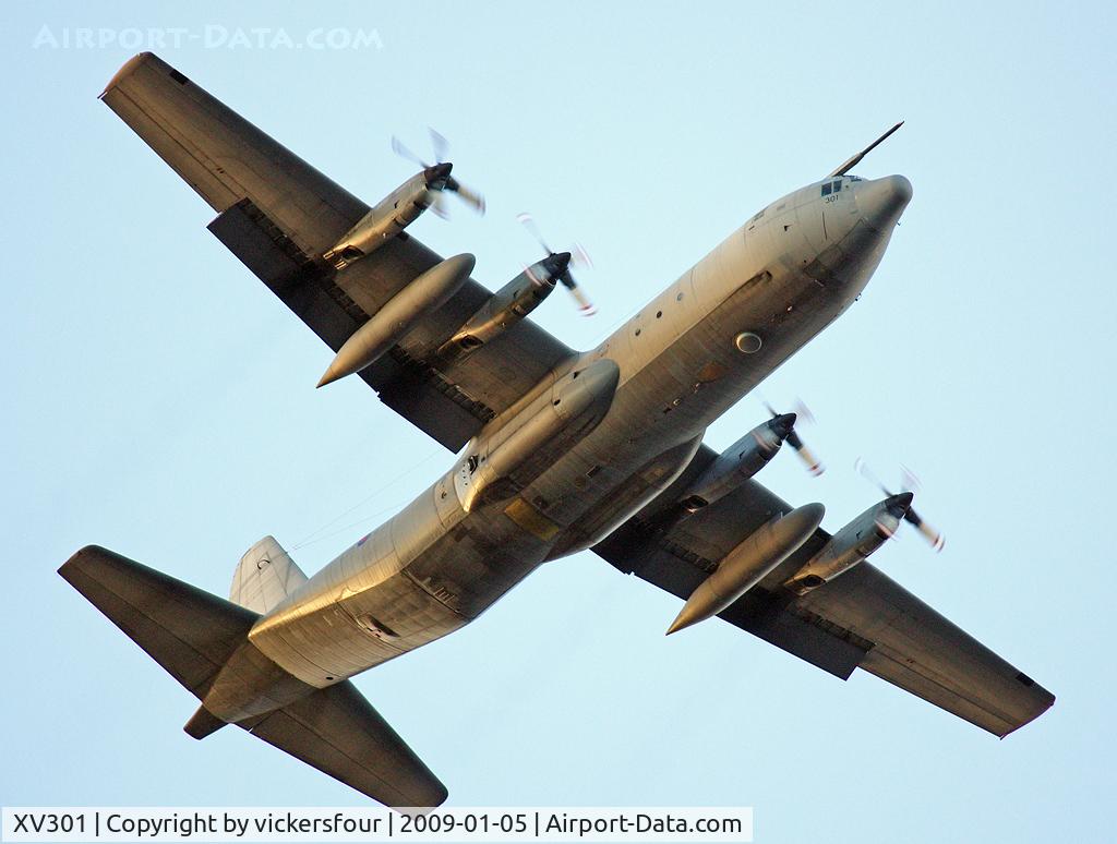 XV301, 1967 Lockheed C-130K Hercules C.3 C/N 382-4268, Royal Air Force, operated by LTW. Descending overhead the Levens Valley to go low level at Windermere.